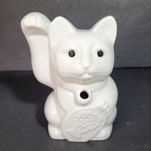 Ceramic Maneki Niko Lucky Kitty Cat Tiki Cup Benihana